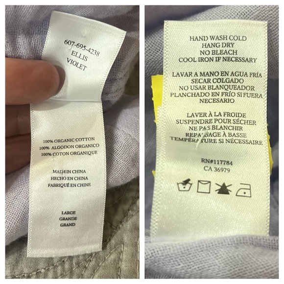 Rails Ellis Long Sleeve Button Down Cotton Gauze Pale Violet Size L - Picture 10 of 12